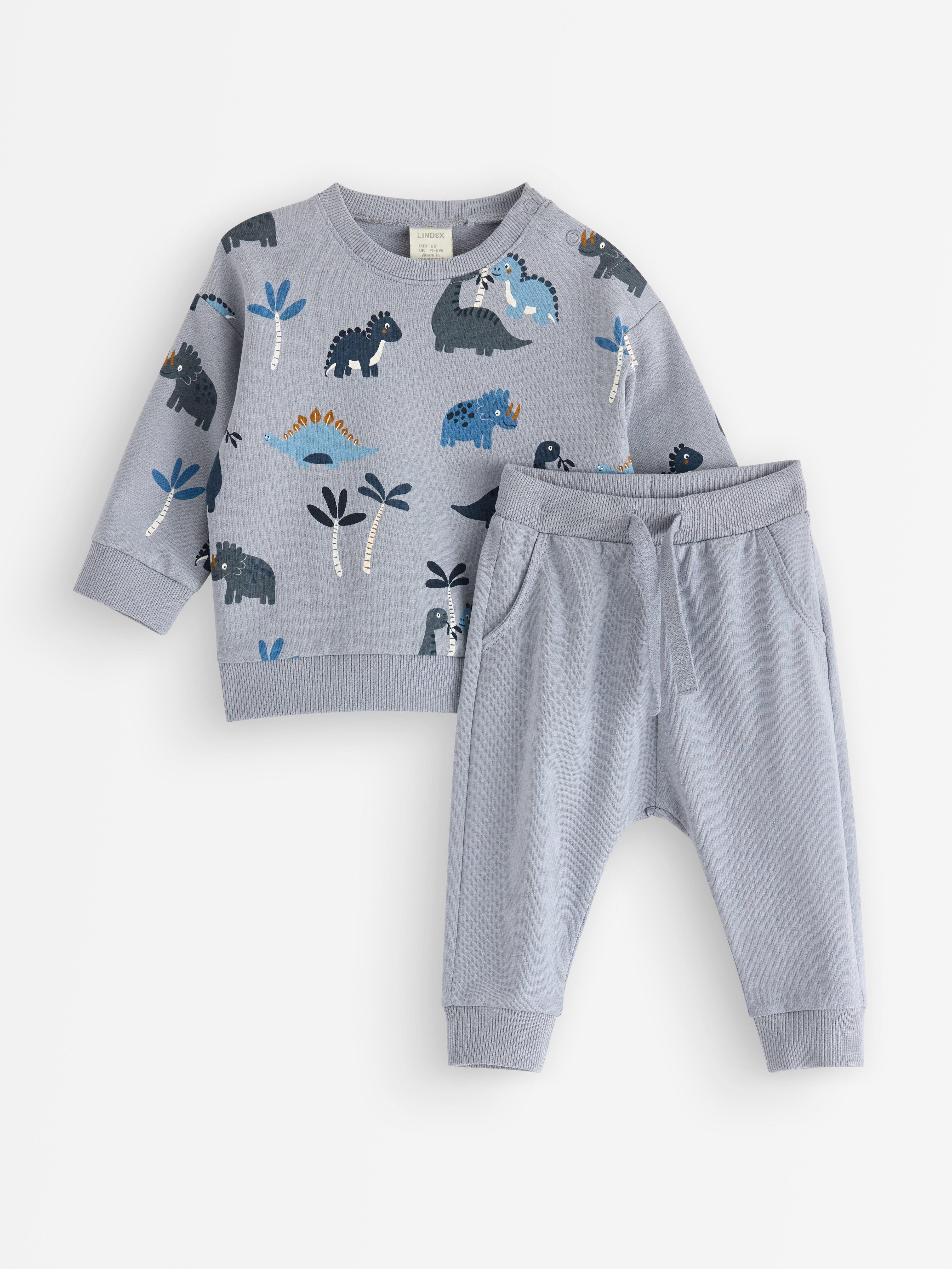Conjunto - moletom e calça de moletom cinza claro