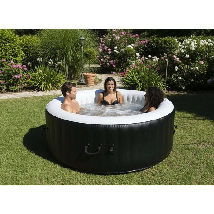 SUNSPA inflatable spa - AS04 - 185 x 65 cm - 4-person capacity - Round (Comes with filter, padlock, ground mat and cover)