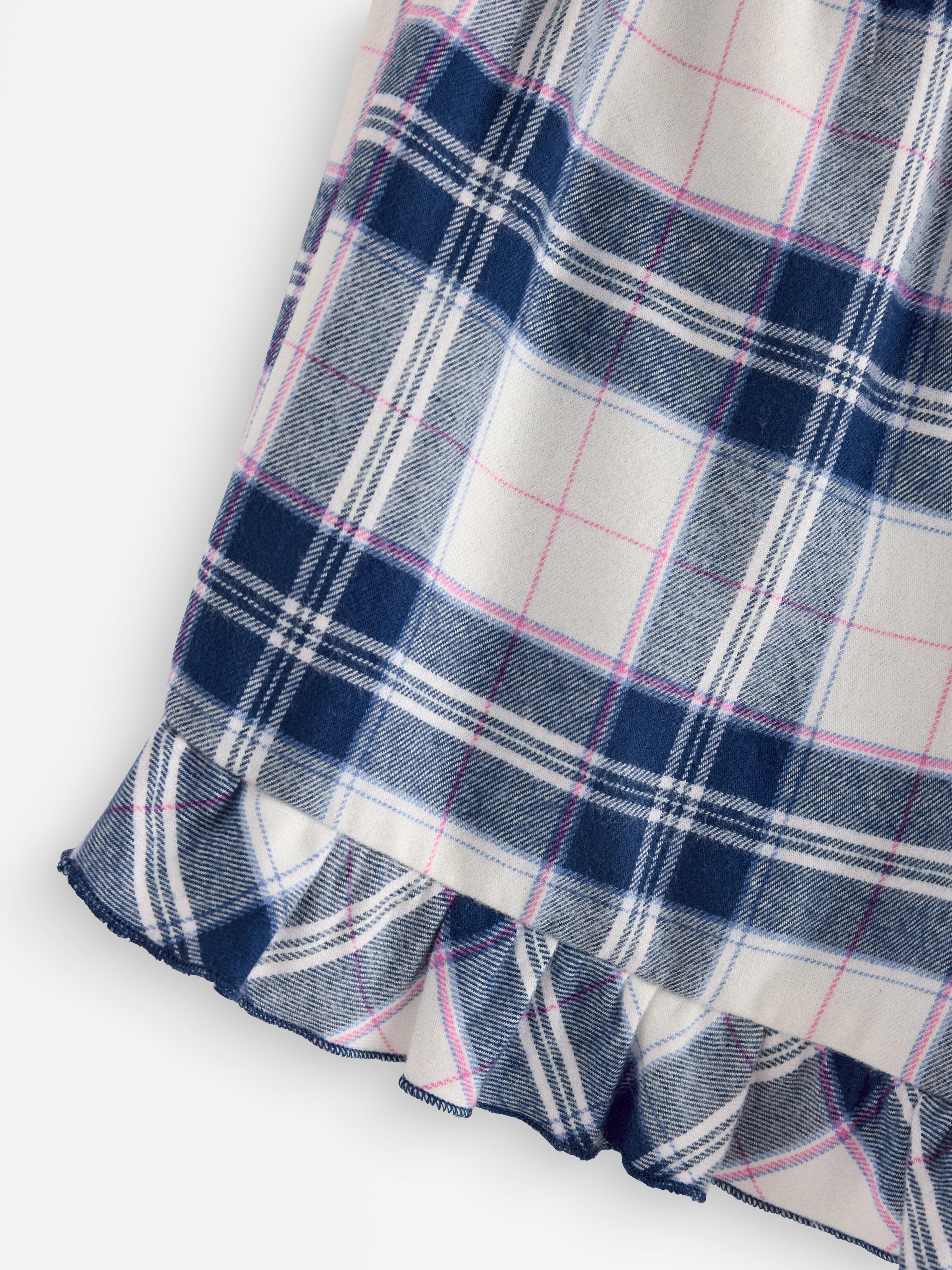 Pantalones cortos de pijama de franela azul oscuro