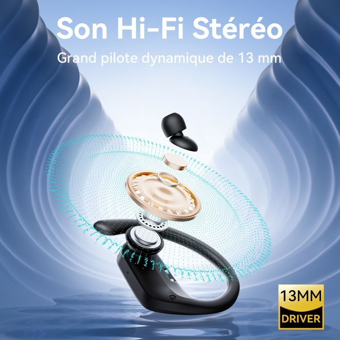 DJOIN Kabellose Sport-Ohrhörer mit ergonomischem Design, Bluetooth 5.3, LED-Display, HiFi-Stereo-Sound, IPX7 wasserdicht, 96 Stunden Akkulaufzeit