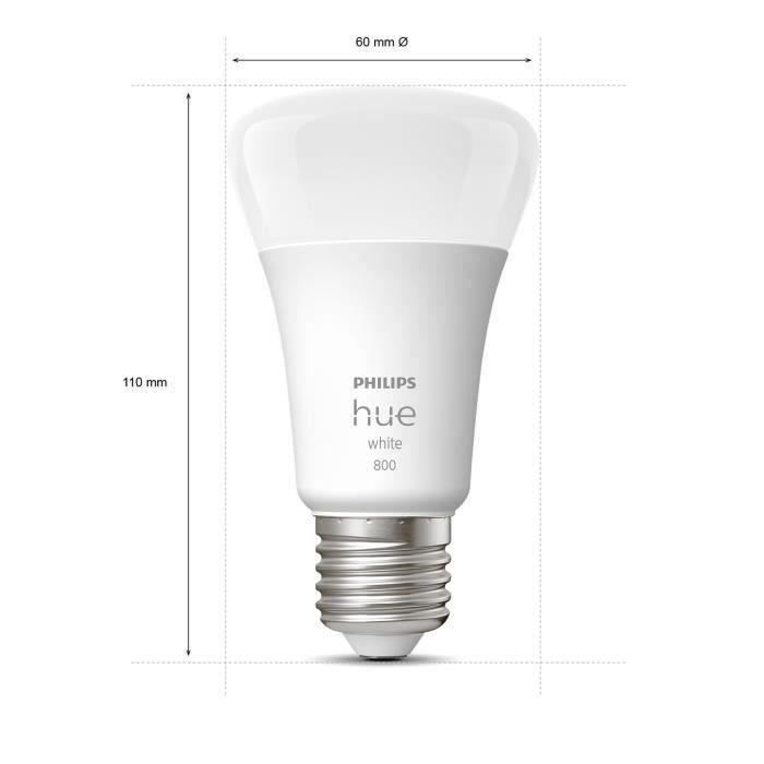 Lâmpadas LED inteligentes PHILIPS Hue brancas E27 - Compatíveis com Bluetooth (pacote com 2)
