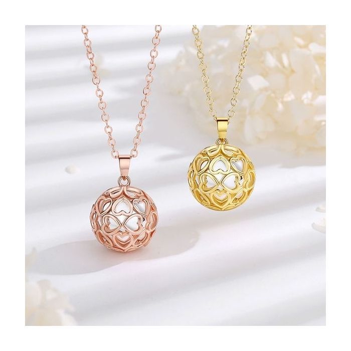 Pregnancy bola cage hearts white ball necklace jewelry for expectant mothers