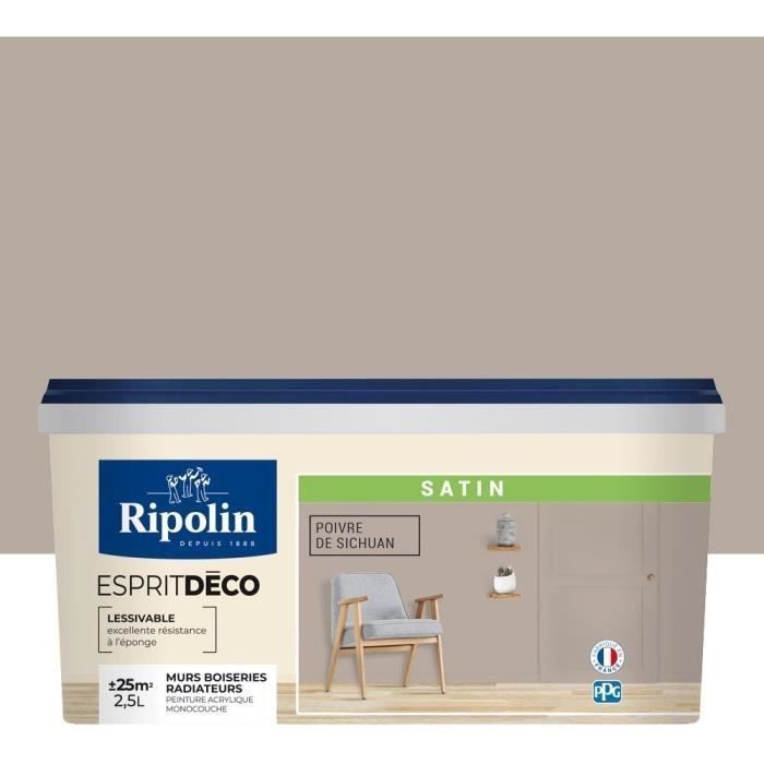 RIPOLIN Wall Paint for All Rooms - Sichuan Pepper Satin - 2.5 L