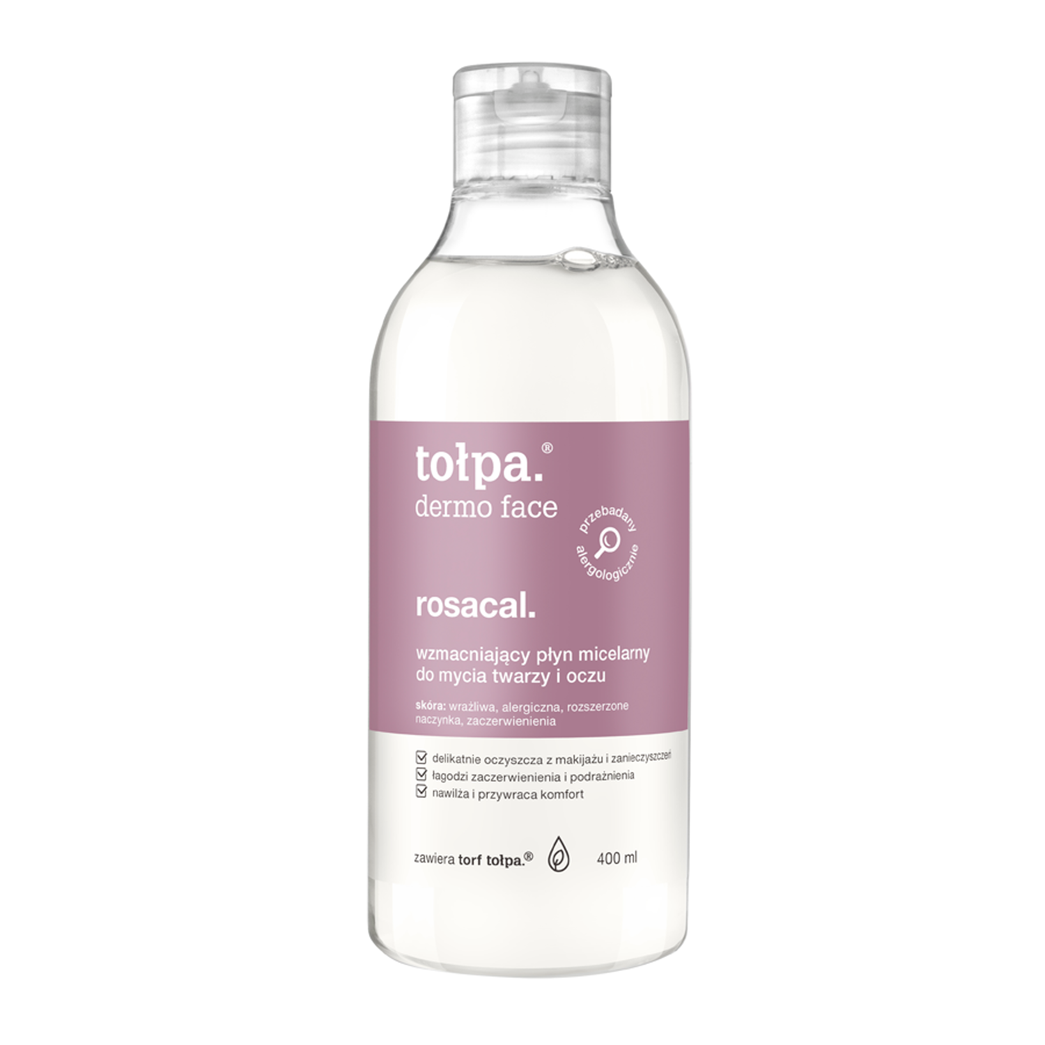 Tołpa gentle micellar liquid for cleansing face and eyes 400ml Dermo Face Rosacal