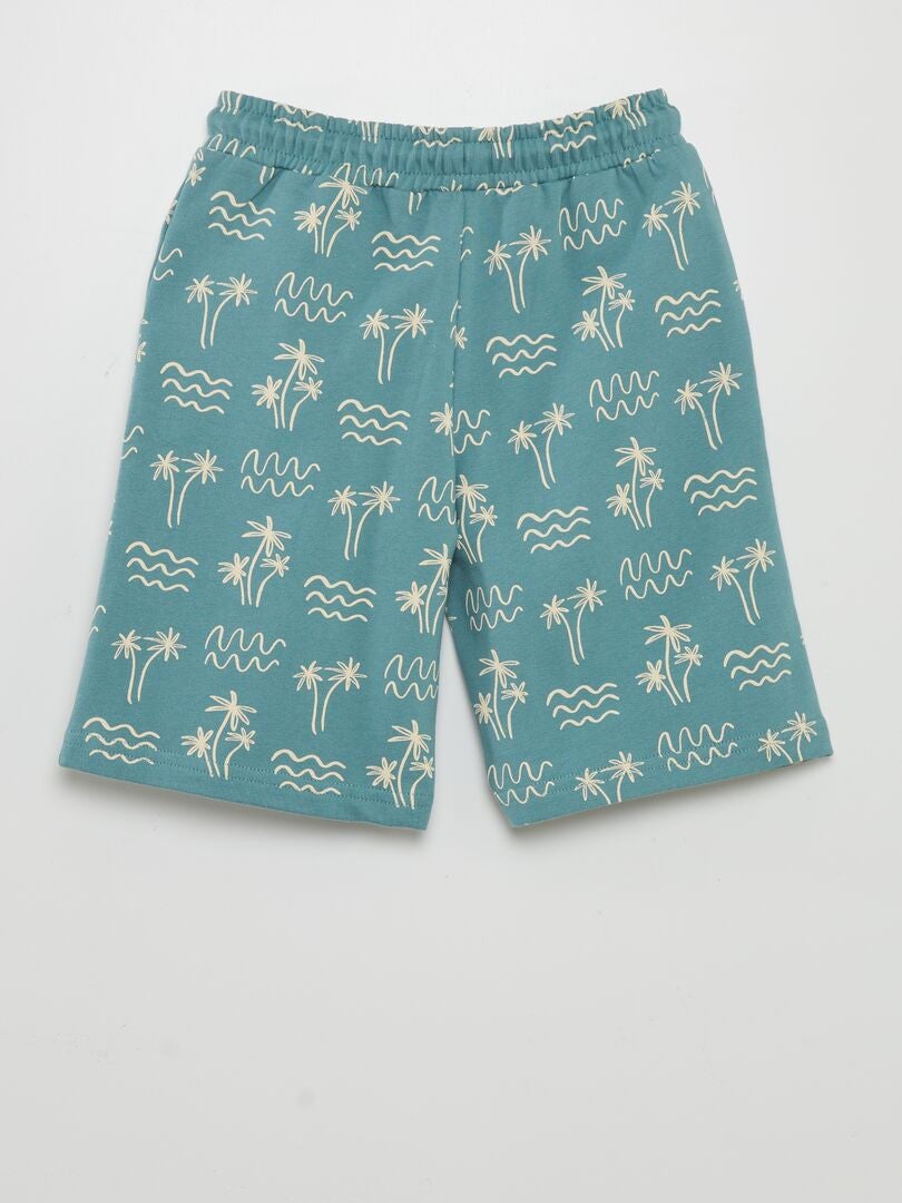 Bermudas de tejido polar estampado - VERDE