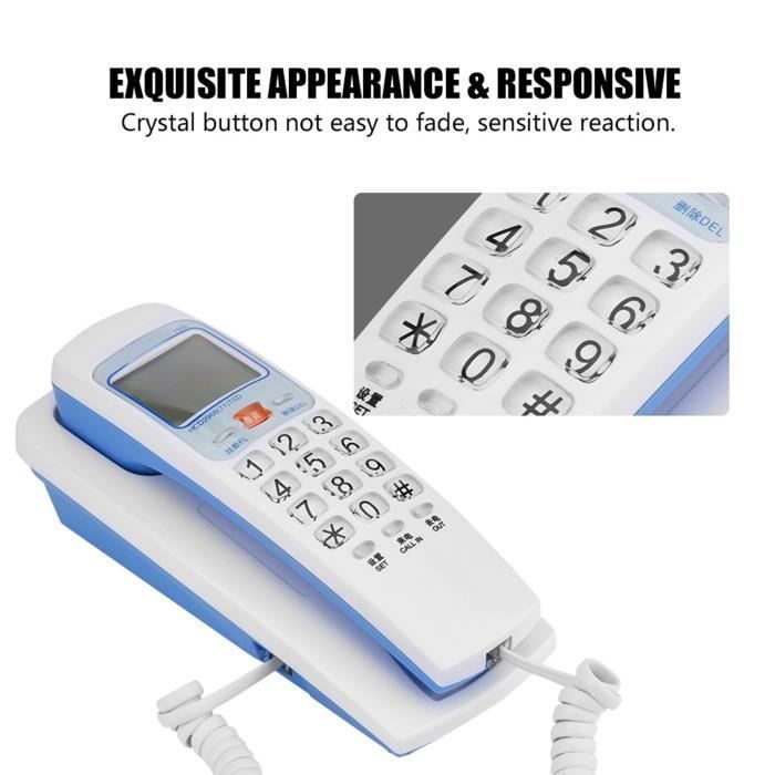 Identificador de llamadas FSK/DTMF Teléfono fijo Teléfono de oficina Configuración de teléfono fijo Modo de extensión de teléfono fijo Sala de teléfono Blanco