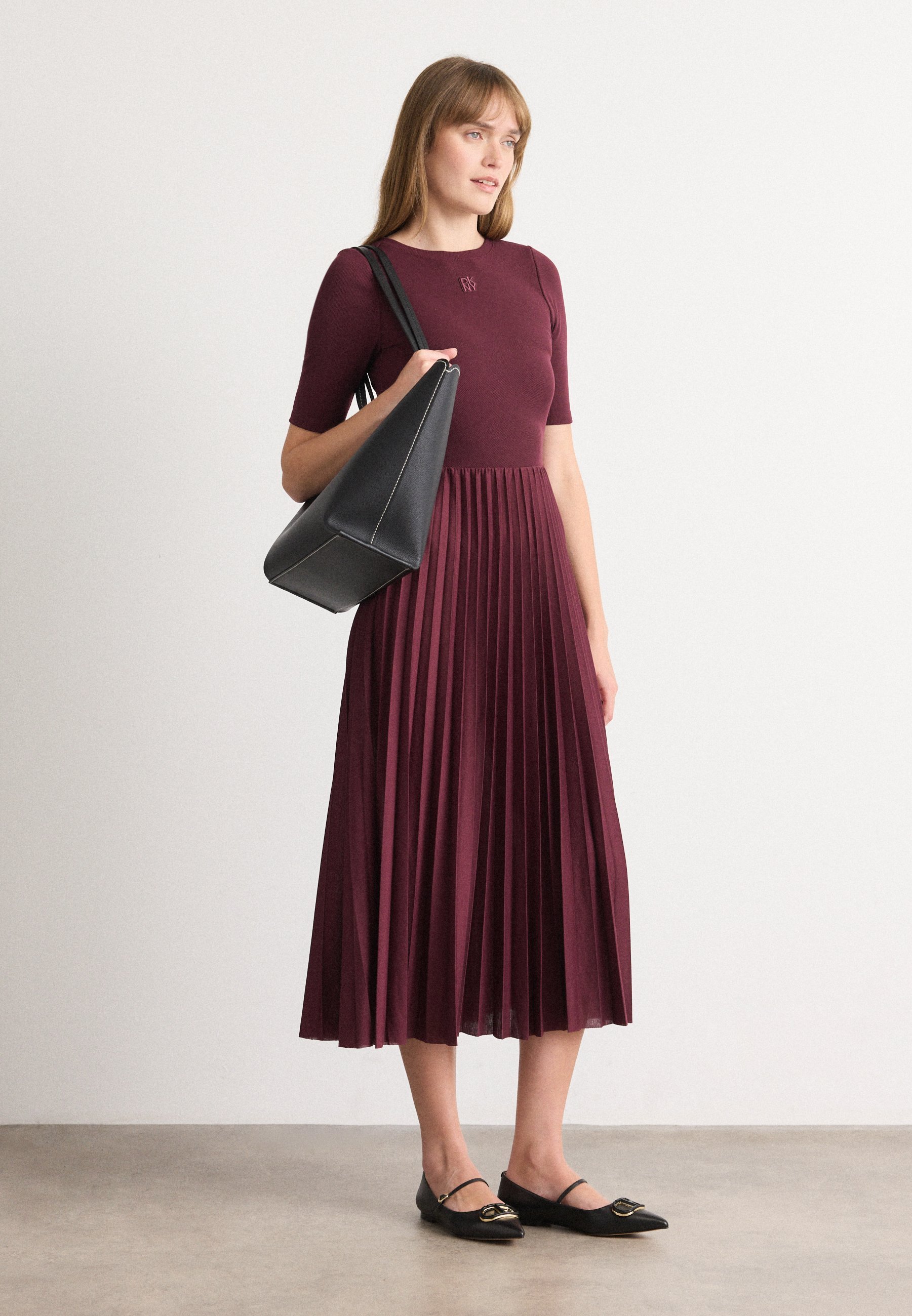 DKNY tankjurk met balletmouwen en plooien - Dagjurk - Syrah