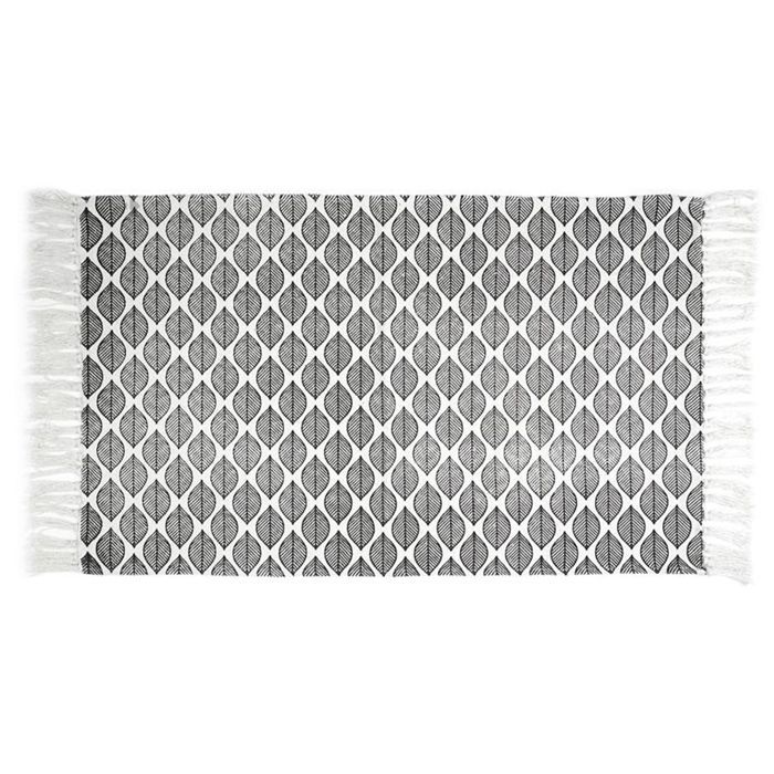 Tapete de cocina ZESTE de 50x80 cm con estampado de hojas grises.