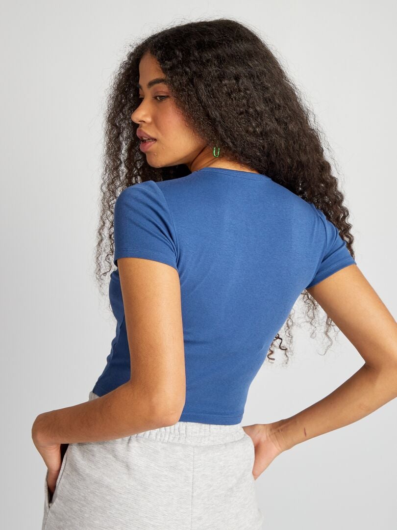 Cropped 'San Diego' T-shirt - BLAUW