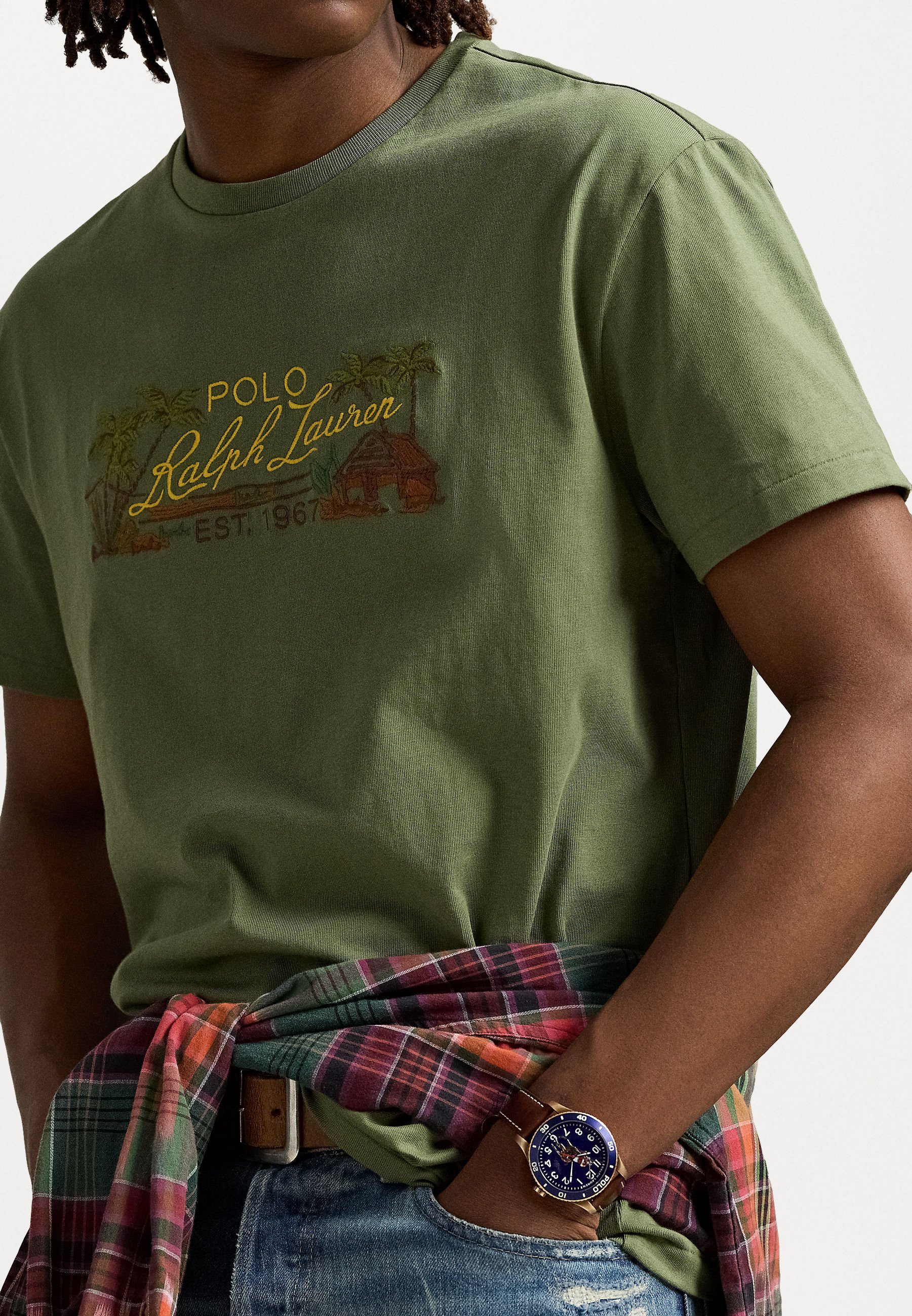 Polo Ralph Lauren Classic Fit geborduurd jersey T-shirt - T-shirt met print - boomgroen