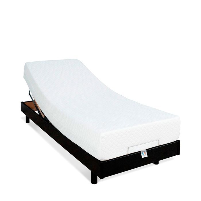 Conjunto de colchón de espuma viscoelástica + base de cama eléctrica flexible de 80x200 cm