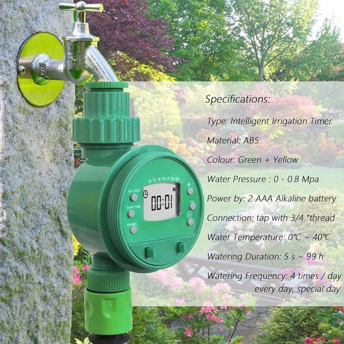 Timer di irrigazione automatico AIMOONSA - Regolatore di irrigazione programmabile impermeabile con filtro
