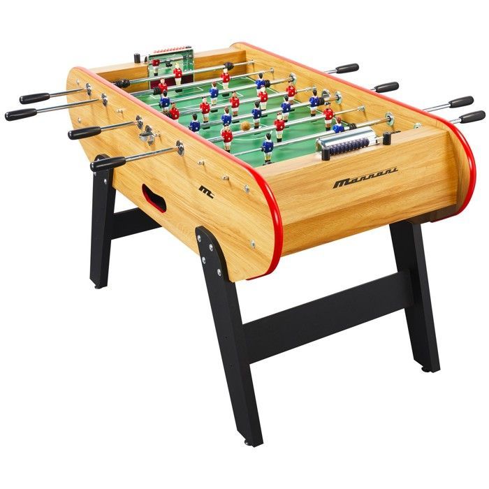 Mannoni Play foosball table - light wood - 155 x 110 x 96 cm - 2 cork balls included