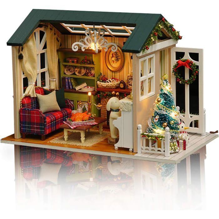 Kit de casa de muñecas miniatura 3D - JZSH - Hágalo usted mismo con muebles, iluminación LED y música.