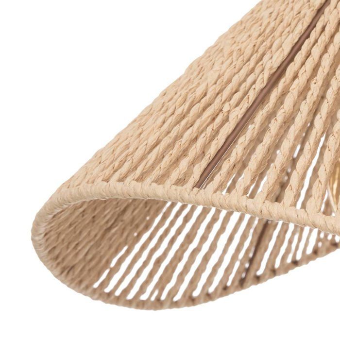 Abat-jour tressé en papier, suspension L45×P40×H17 cm — douille E27, câble 90 cm