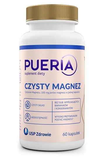 Pueria Czysty Magnez, Cytrynian magnezu 100 mg, Kapsułki