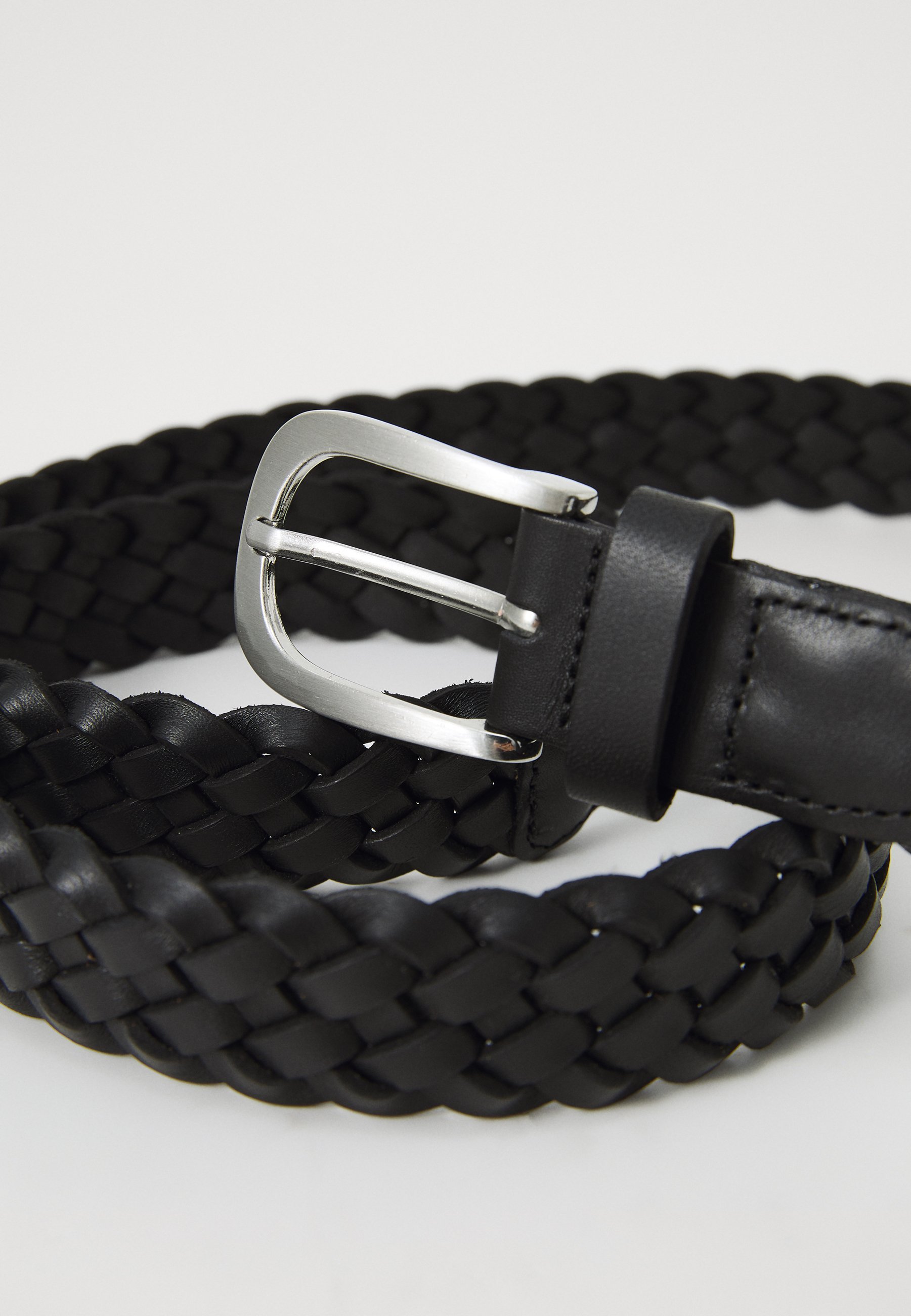 Vero Moda Curve VMCALICE BELT - Cintura intrecciata - nero/argento spazzolato