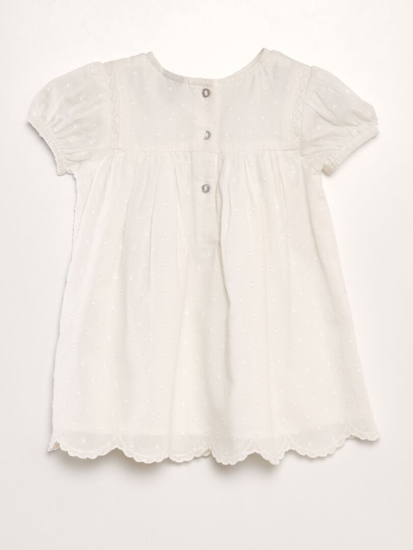 Blouse van katoenen voile - WIT