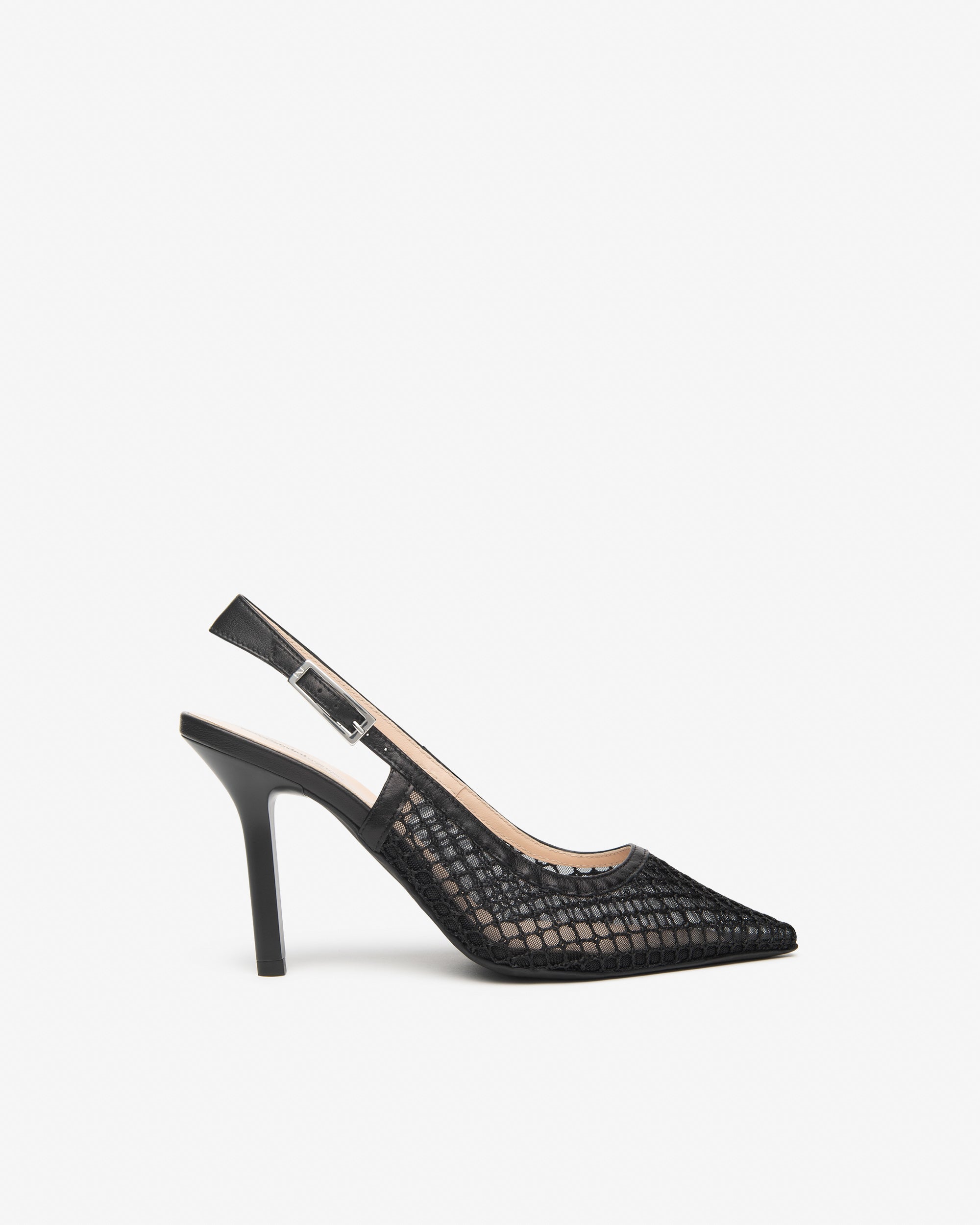  Damen-Slingback aus Leder und Canvas