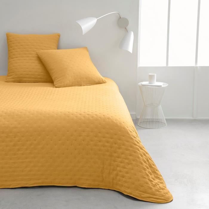 Couvre lit boutis ESSENTIAL - TODAY - Jaune 240x260 cm