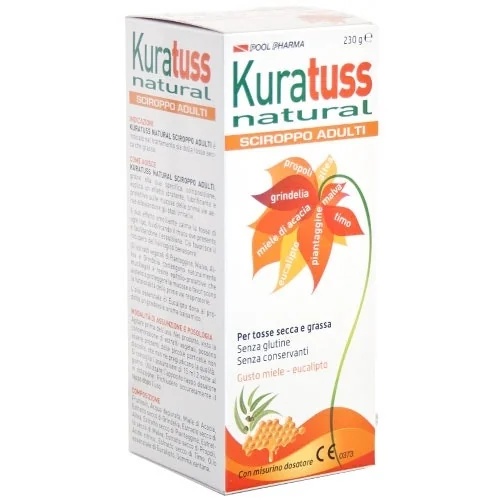 POOL PHARMA Jarabe natural para la tos Kuratuss Complemento alimenticio para adultos para la tos seca y con flemas 234 g
