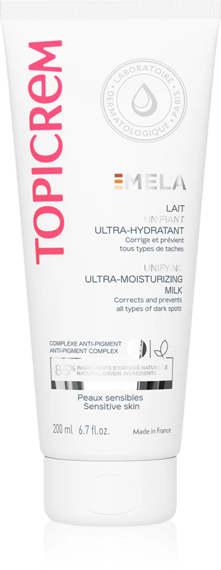 Topicrem MELA Unifying Ultra-Moisturizing Milk SPF15 hydraterende melk tegen huidverkleuringen