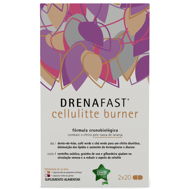 Drenafast celiulito degintojo natūralios kapsulės celiulito mažinimui, 40 kapsulių.
