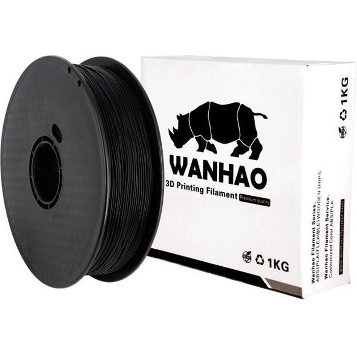 Filamento PLA nero premium Wanhao, 1 kg, 1,75 mm per stampanti 3D