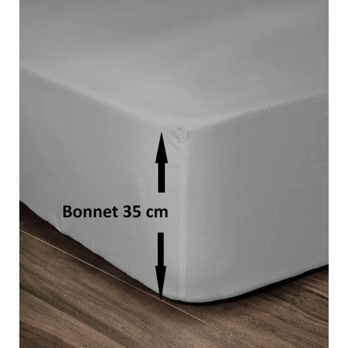 LOVELY HOME Fitted Sheet 100% Cotton 160x200cm - 35cm Pocket - Light Grey