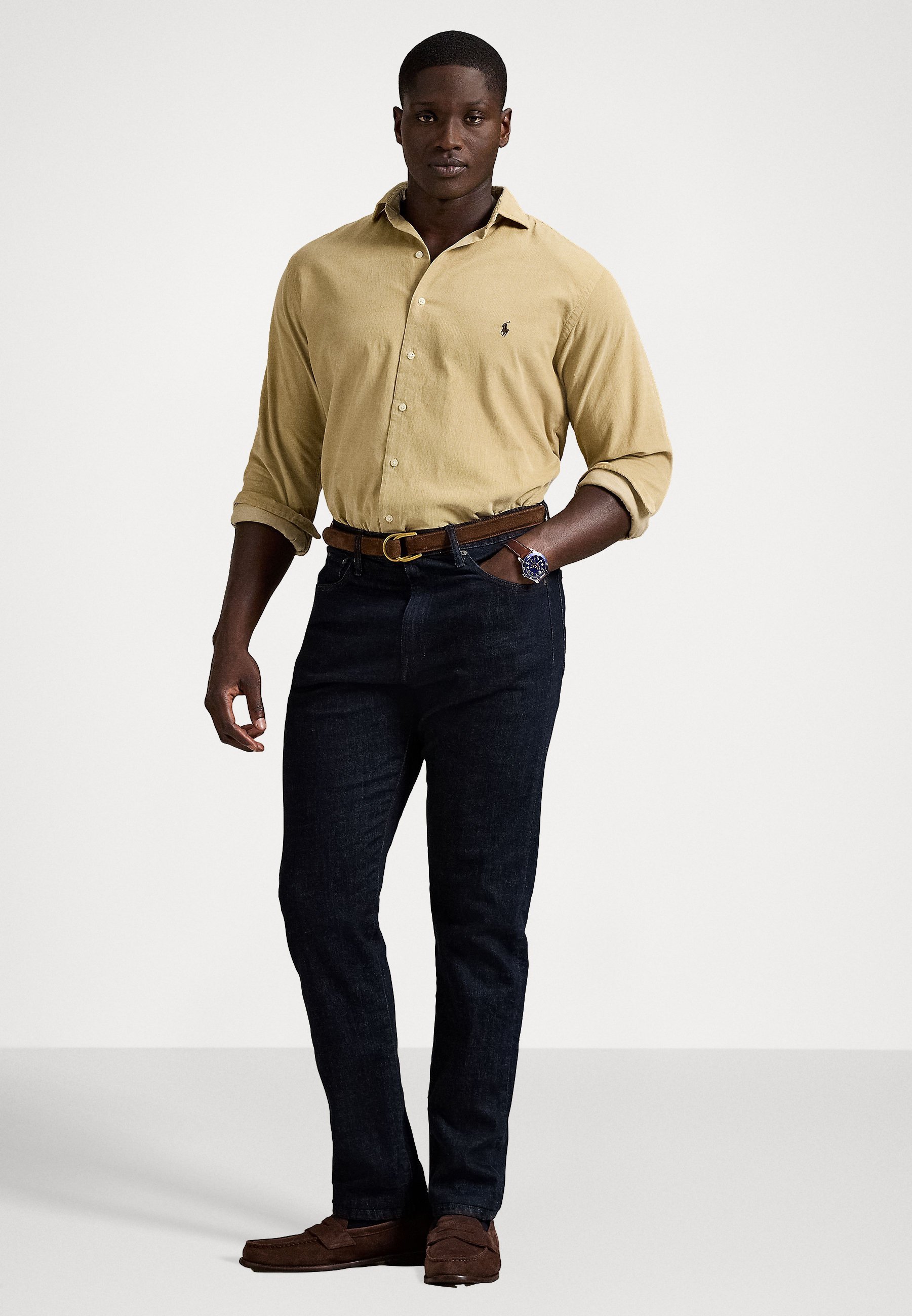 Camicia Polo Ralph Lauren Big & Tall in velluto a coste fini - Camicia - beige costiero