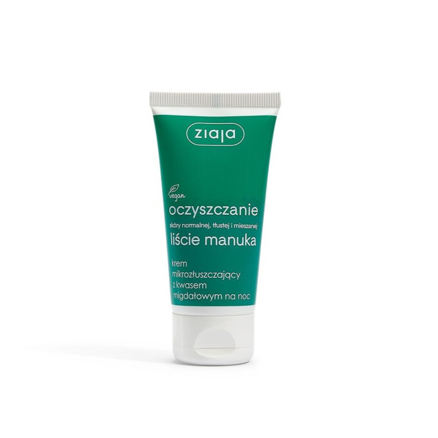 Crema viso notte microesfoliante Ziaja con acido mandelico 50 ml e foglie di Manuka