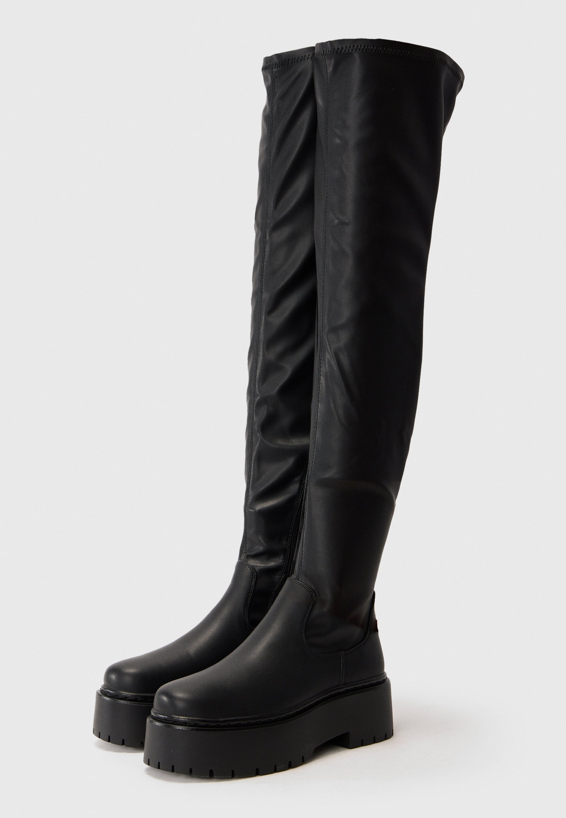 Even&Odd Wide Fit overknee laarzen - zwart
