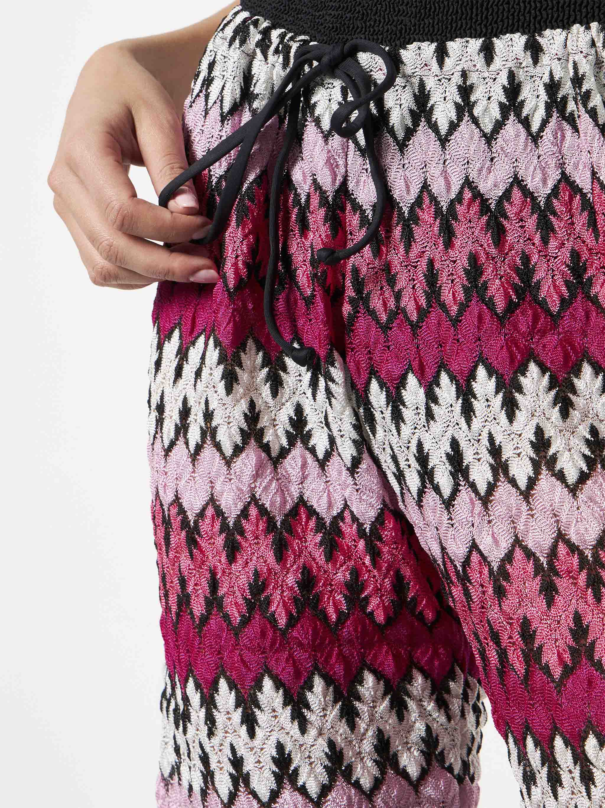 Pantaloni jogger in maglia chevron