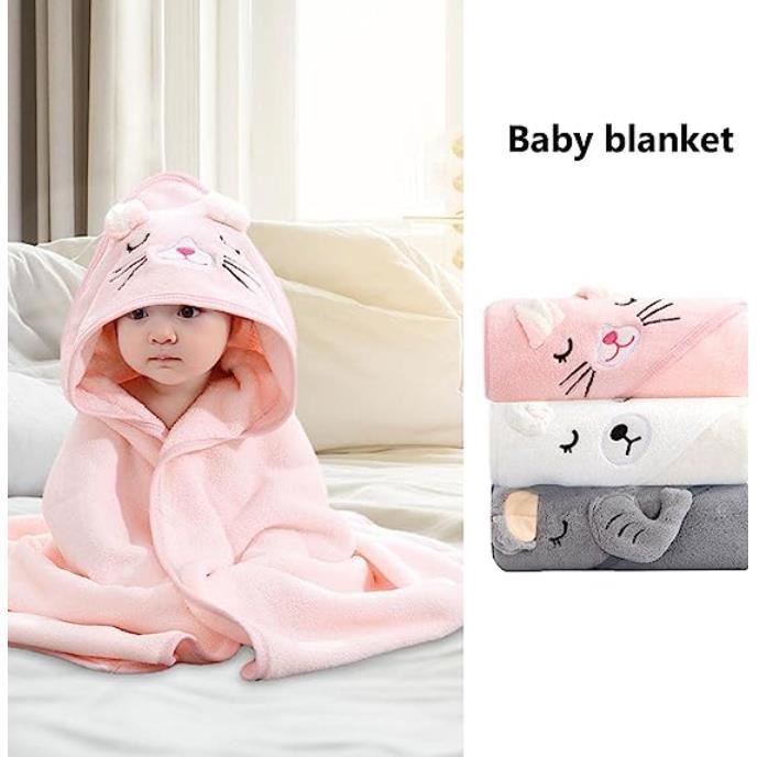 Conjunto de 3 piezas de capa de baño con capucha para bebé - Toalla con capucha para bebé, regalo para recién nacido, envoltura de baño para bebé, capa de baño para bebé