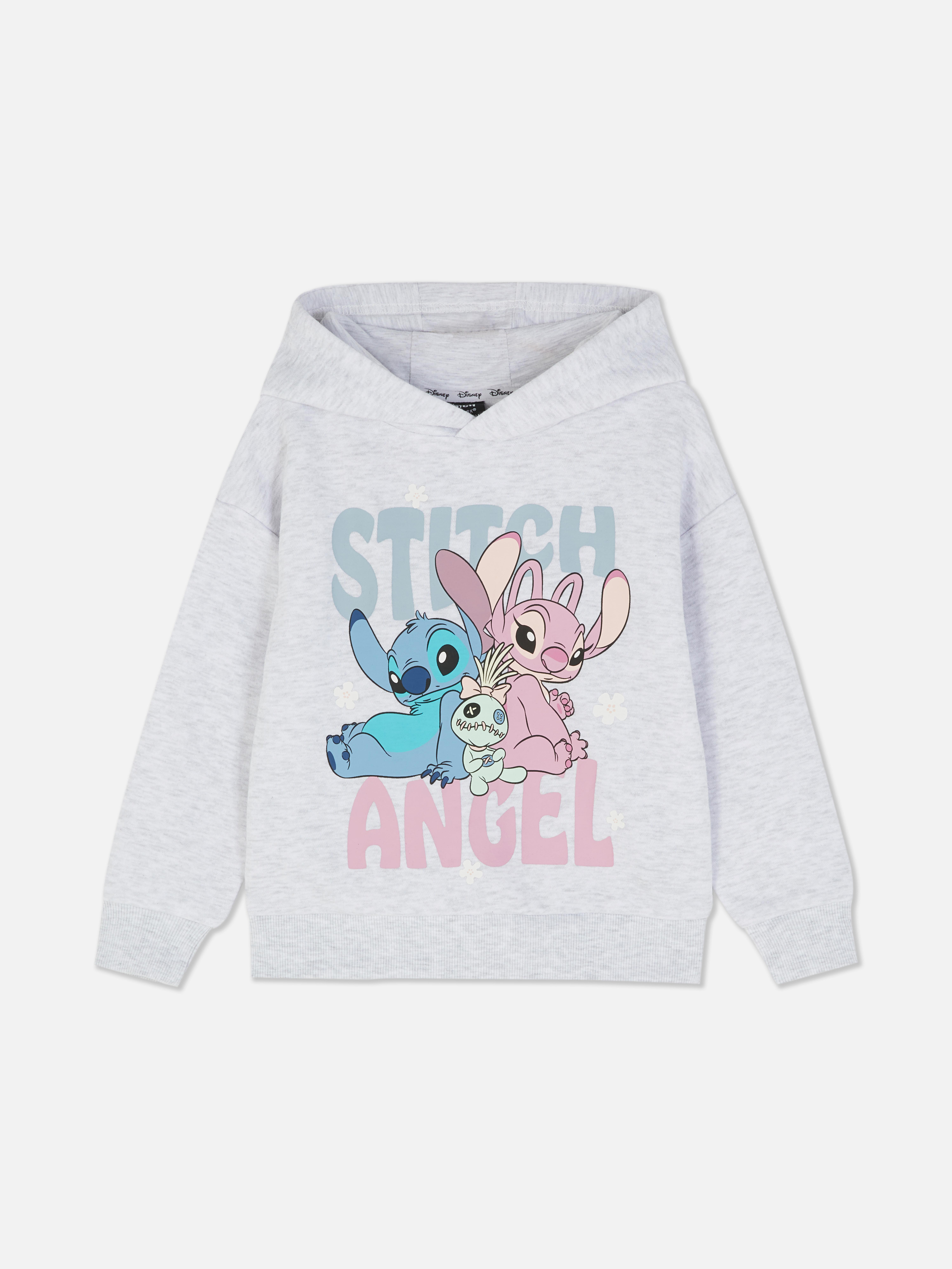 Disney Stitch Print kapucnis pulóver ejtett vállal és bordázott mandzsettával
