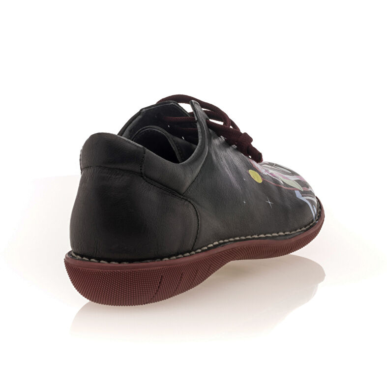 Schwarze Schnürschuhe für Damen / Derby-Schuhe