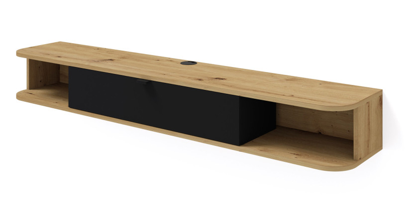 Szafka RTV ICARUS 156 dąb artisan / czarny mat