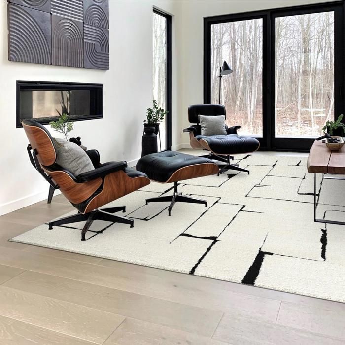 Tapis salon LYN9 BRINKI 160x230 cm Noir - Tapis Salon doux et soyeux