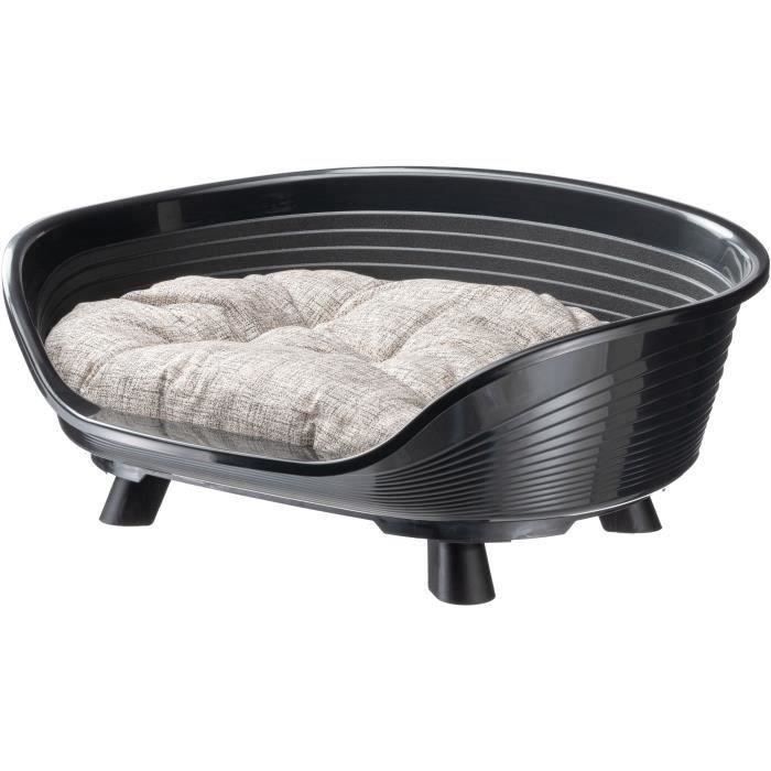 Cesta con cojín de relajación negra - Tamaño L - 73 x 55 x 27 cm - FERPLAST