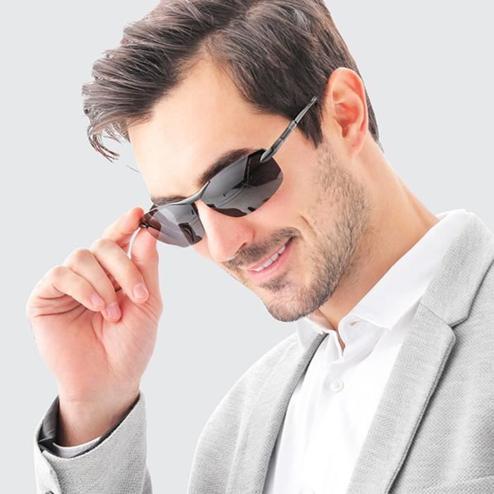 Gafas de sol polarizadas de metal para hombre SHARPHY, montura negra irregular, ideales para conducir, pescar, hacer senderismo y viajar. Protección UV.