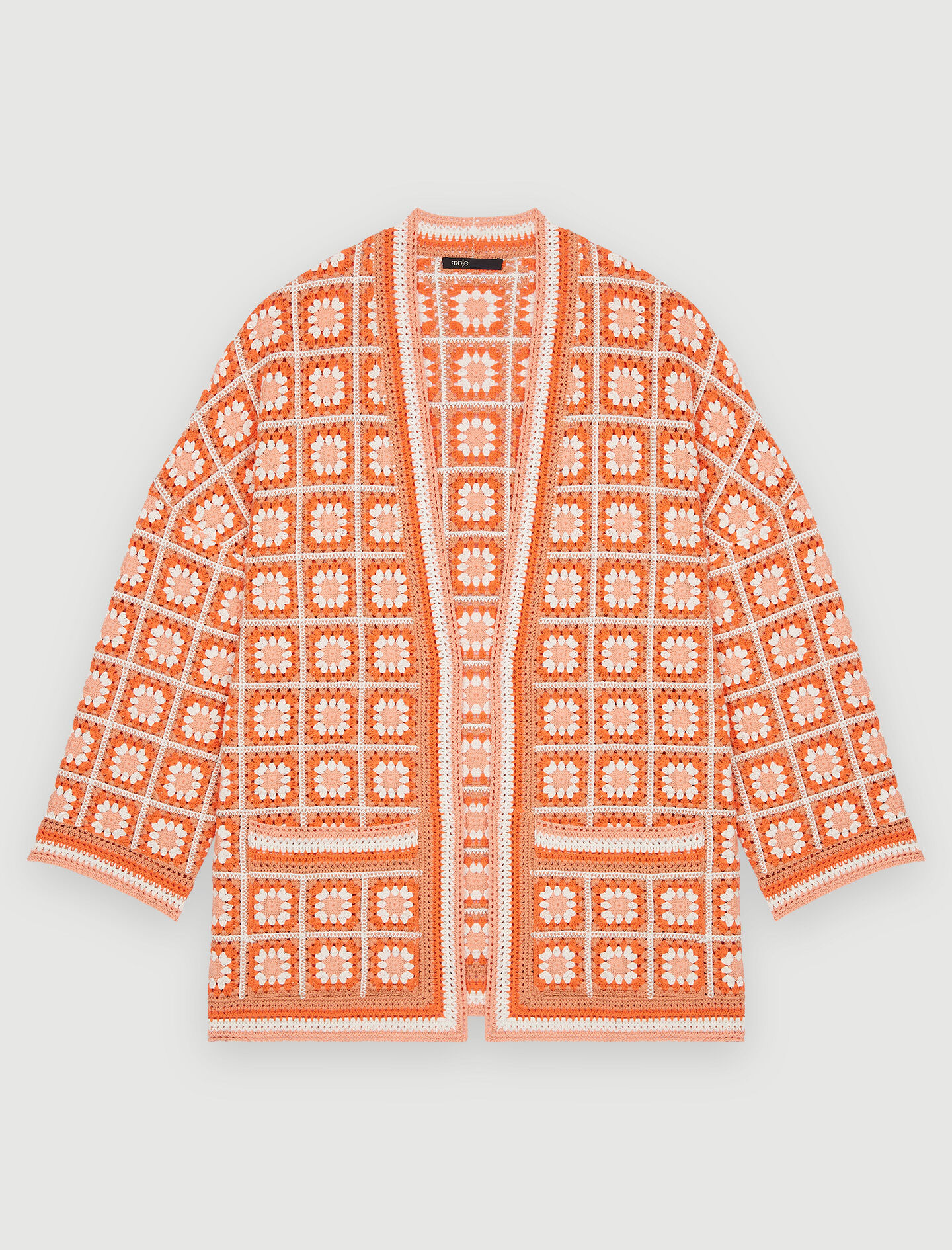 Gehaakt vest met franjes - Oranje