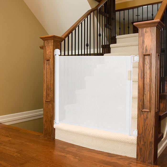 YUENFONG Extendable Stair Gate 0-150cm - For Babies and Pets, White