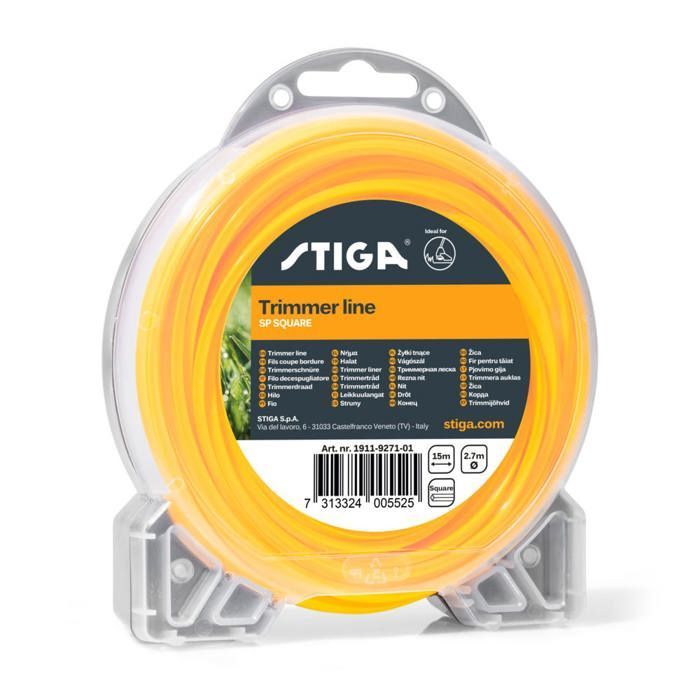 STIGA STIGA BRUSHCUTTER LINE SQUARE SECTION, 15 M, Ø 2.7 MM – CLEANER EDGES, PRECISE CUT – FOR EDGE TRIMMERS AND