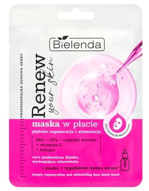 Bielenda Renew Your Skin Maska w płacie głęboka regeneracja i stymulacja
