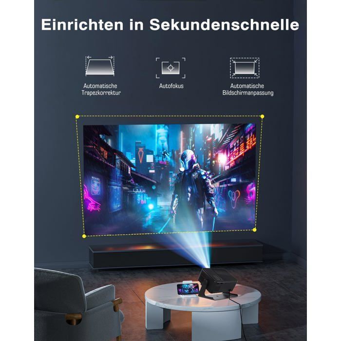 Proyector de vídeo - CACTOSE - FHD 1080P - Wifi 6 - Bluetooth 5.0 - Cine en casa 4K