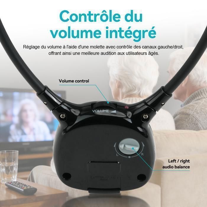 Retekess TA008 Wireless TV Headphones, Low Latency 2.4G, Hearing Aid, 10 Hours, Stereo, Sound Amplification for Seniors