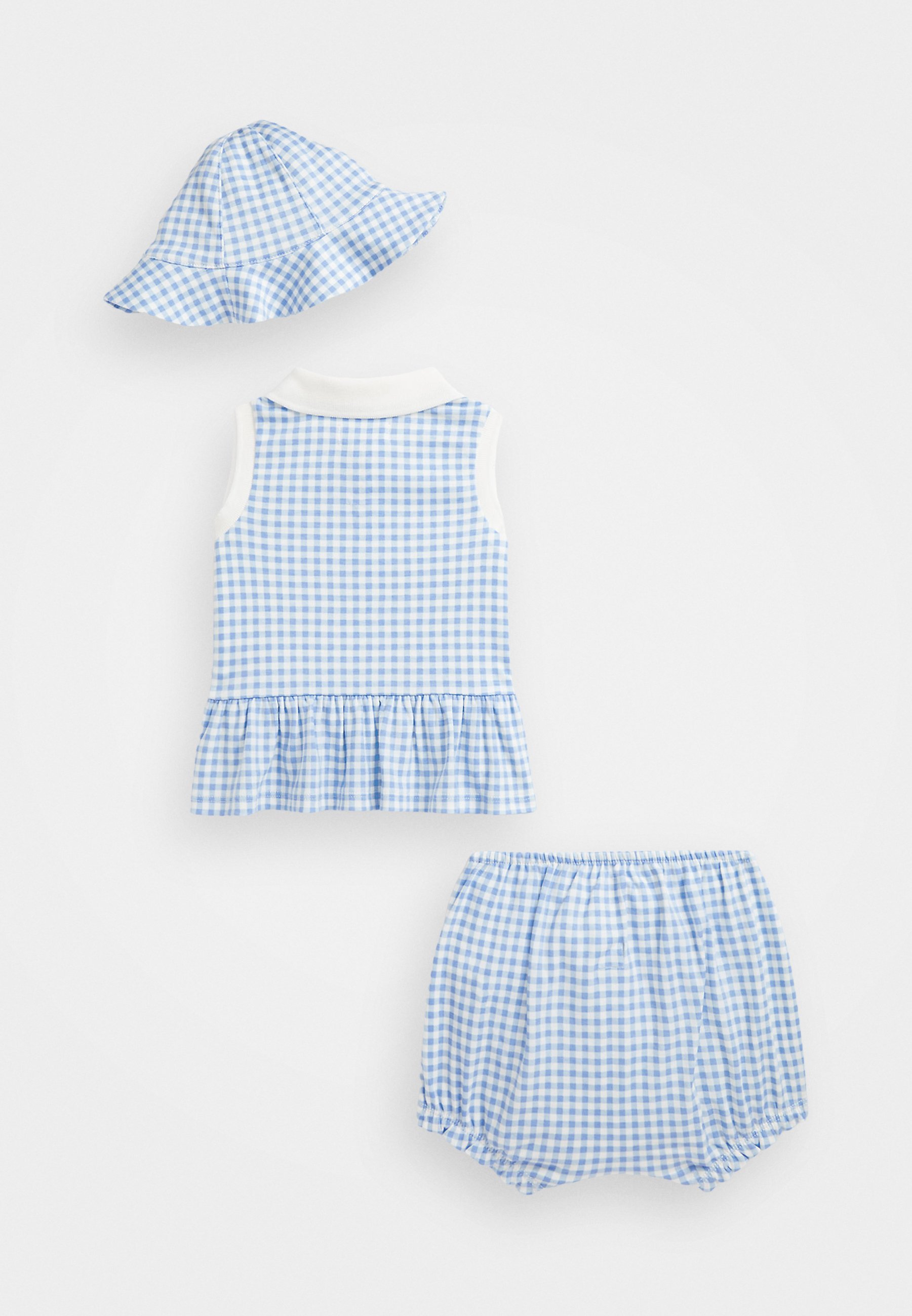 Polo Ralph Lauren GINGHAM COTTON INTERLOCK 3-DELIGE SET - Hoed - blauw baby