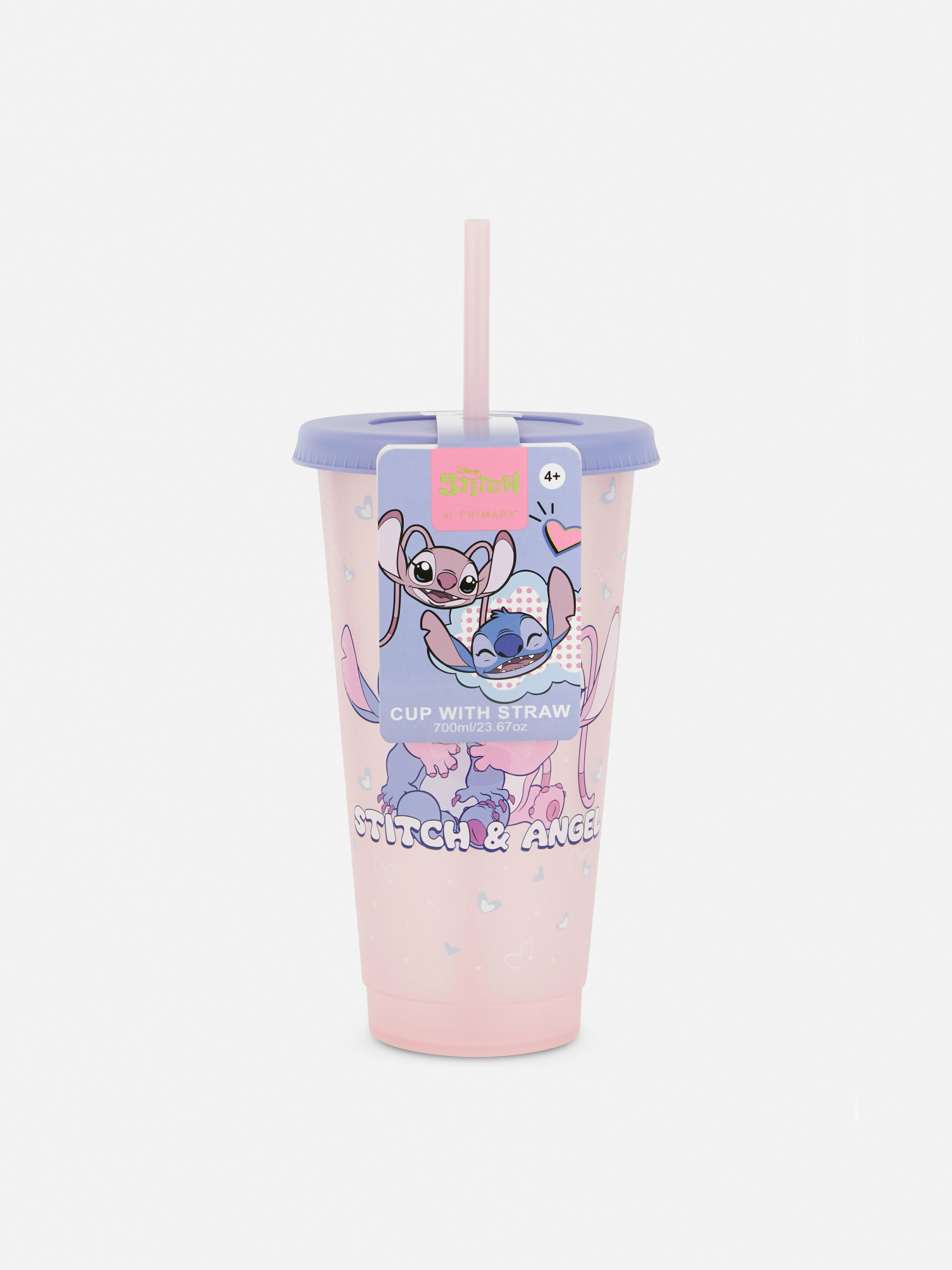 Cana cu sifon Disney Stitch O cană cu sifon Disney Stitch cu pai și capac detașabile