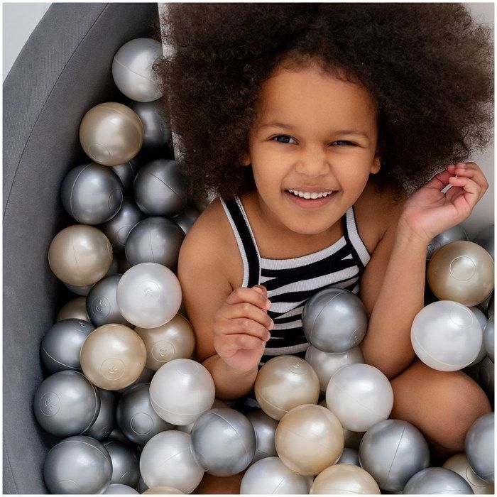 MISIOO Bolas de plástico de colores para piscina de bolas para bebés y niños, 6 cm, 300 bolas, blanco perla