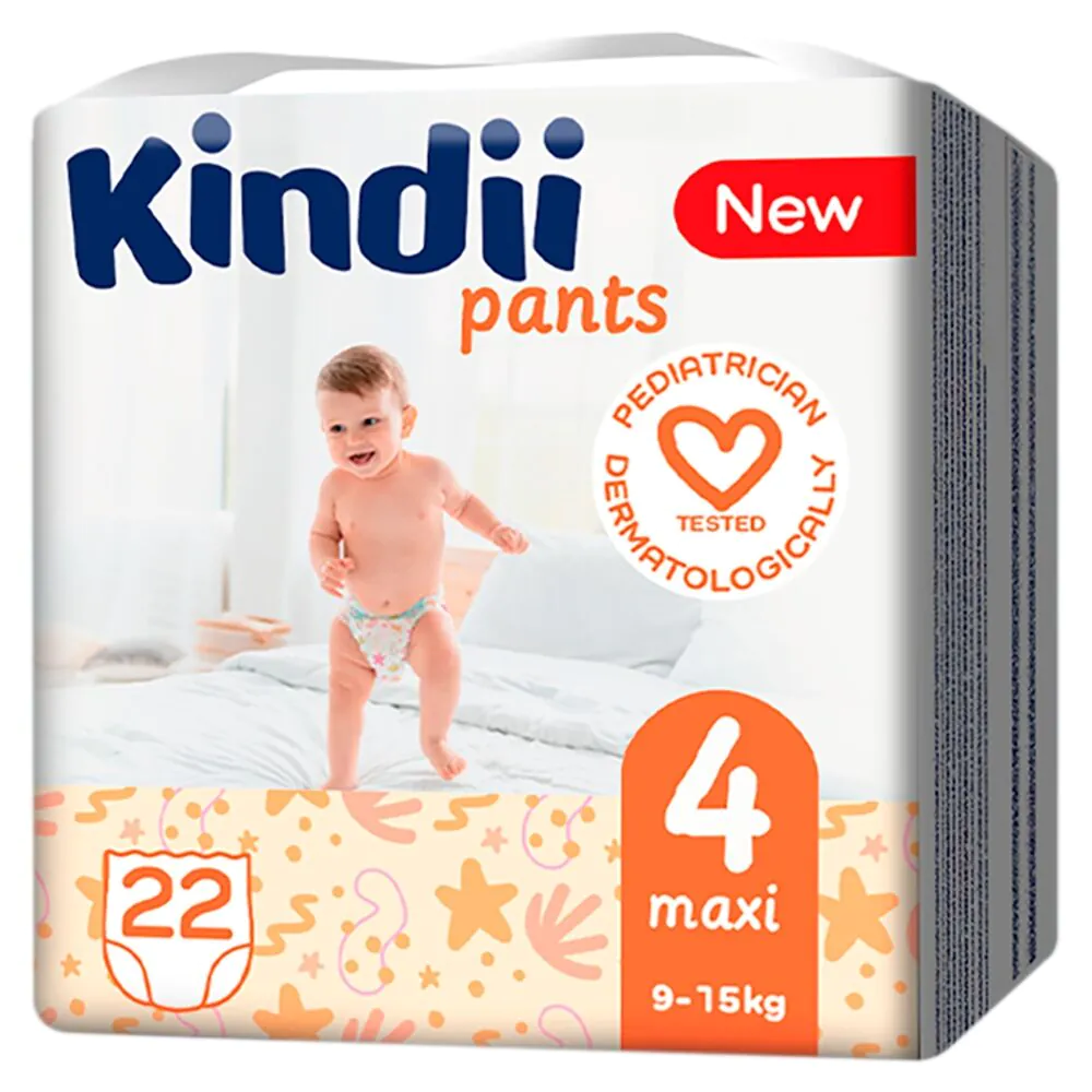 Kindii Maxi 4 - Pieluchomajtki rozm. 4 (9-15 kg) 22 szt.